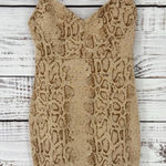 Lush Clothing LUSH Sleeveless Bodycon Animal Print Snakeskin Mini Dress Size Small‎ Tan Brown Photo 0