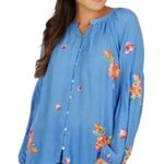 Anthropologie Fig and Flower Embroidered Long Sleeve Blouse Photo 0