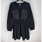 Anthropologie Daily Practice Wear Now Mini Dress XS Black Utility Grunge Goth Photo 3