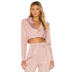 NBD Harmony Mauve Pink Cropped Ripstop Blazer Large New Womens Jacket Photo 2