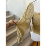 Urban Outfitters  Mustard Yellow Gingham Shirred Puff Sleeve Milkmaid Top Photo 6