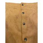 Fashion Union Faux Suede Fall Mini Skirt Button Down A Line Western Brown Camel Photo 5