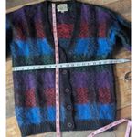 Susan Bristol Cozy & Colorful: Vintage 1992 Mohair Plaid Cardigan Sweater Photo 3