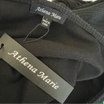 Athena Marie Textured Asymmetric Hem Midi Dress in Black, Size L New w/Tag $120 Photo 9