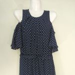 Calvin Klein Calvin Klein Women's Belted Polka Dot Peasant Dress Blue Size 2 Photo 3