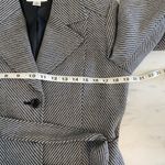 Talbots  Blazer Jacket Women's 6 Black‎ & White Striped Tie Waist Notch Lapel Photo 7