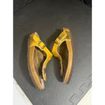 Birkenstock  Womens Gizeh Leather Yellow Metallic Thong Sandals Size 37 US 6‎ Photo 5