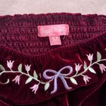 Sugar Thrillz Velvet Floral embroidered Maroon Blouse Red Size M Photo 1