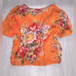 Free People  Women’s Floral Sheer Beaded V-Neck Top Photo 3