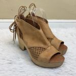 Free People  Revolver Platform Open Toe Clog Tan Brown Size EU 38 US 7.5 Photo 1