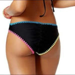 Hula Honey  Black Stitch Cheeky Bikini Bottoms Photo 3