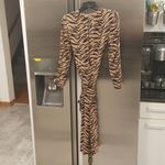 Reformation 💕💕 Maurita Dress ~ Raja Tiger Print Brown Black Animal Print Size 0 Photo 10