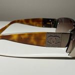Chanel Swarovski Crystal CC Frameless Sunglasses 4117B, Tortoise, EUC Photo 4