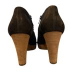 Paul Green  Black Suede Peep toe ankle bootie heels stacked platform,Size 4.5 NWB Photo 4