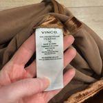 Vince  Women’s Panne Velvet Midi Skirt Caramel Brown Silk Blend Size 10 Photo 5