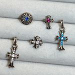 Final sale! NWOT 5PCS Aged S925 mini cross/iris studs&cross dangled earrings Black Photo 0