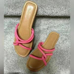 Madewell  The Amel Leather Strappy Slip On Sandals Raspberry Frosting Women’s 10 Photo 1