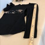 Women Size Large Black Floral Long Sleeve Top Pullover Round Neck Wimsigoth Photo 11