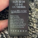 Topshop  Sweater Size XS 0/2 Gray Ruffle Puff Longsleeve Cableknit High Neck Photo 8