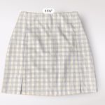 John Galt Brandy Melville  Cara Plaid Baby‎ Blue White Mini Skirt Size OS XS/S Photo 3