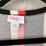 LuLaRoe  long BLck/red/WHITE cardigan open front w/pockets duster sweater XL #187 Photo 3