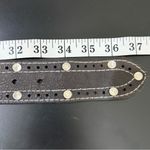 Lucky Brand  Black Crackle Leather Solid Brass Buckle Studded Unisex Belt Size 28 Photo 12