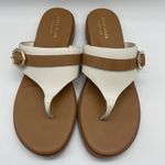 Cole Haan  Womens 7.5 Shoes White‎ & Tan Leather Felicity Grand 360 Thong Sandal Photo 2