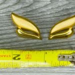 Vintage Dora gold tone cat eye style retro 50s / 70s earring accessors studs Photo 2