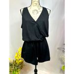 LBLC the Label Lauren Romper Drawstring Waist Pockets Black M Size M Photo 4