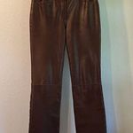 Handmade Vintage Brown Soft Leather Stitched High Rise Indie Boho Pants Size S Photo 11
