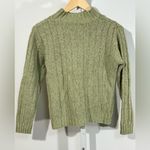 st. john's bay Vintage St. John’s Bay Cable Knit Mock Neck Sweater | Sage Green | Size Small Photo 3