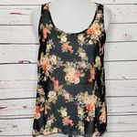Papaya Sheer Black Floral & Lace Tank Top Size Medium Photo 2