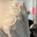 AB Studio  White Cardigan with Floral Accents Photo 1