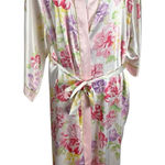 Oscar de la Renta Full Length Floral Silky Robe Kimono - Size XL Photo 0