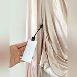 ASTR NWT  The Label Lilith Long Sleeve Cowl Neck Satin Blouse in Champagne - L Photo 9