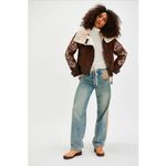 Free People NWT We The Free Andies Embroidered Vegan Leather Moto Jacket Size L Photo 12