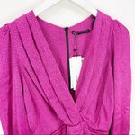 ZARA Fuchsia Satin Effects Print Dress pink Black Dot Cocktail XS NWT Photo 5