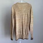 Free People Zip Up Cardigan Sweater Minimalist Brown Cotton Blend size M Photo 5