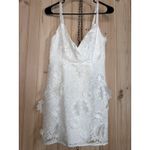 Lulus NWT  Exceedingly Lovely White Applique Floral Backless Mini Dress Party S Photo 1
