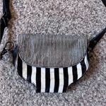 Kenneth Cole Black and White Striped Cow Hair Crossbody Bag Photo 1