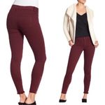 Pistola Crimson Burgundy Frayed Zip Ankle Moto Skinny Jeans size 29 Photo 1