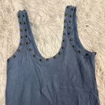 VICI  by POL Blue Ribbed Studded Tank Top Photo 3