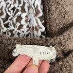 A’REVE Brown Ivory Lace Fuzzy Sweater Size L Photo 4
