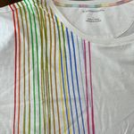 Anthropologie by  Rainbow Stripes Graphic Tee Women's Size Large 100% Cotton Knit Photo 4