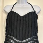 Kenneth Cole Women's  Crochet Detail Halter Black Swimsuit Size XL EUC #6942 Photo 3