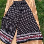 Black, red & white wide leg hippy boho‎ pants size small Black Photo 6