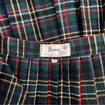 Vintage 70s Deans of Scotland 100% Wool Tartan Plaid Kilt Skirt, Size 6 Green Photo 4