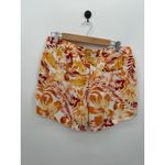 C&C California  Womens Orange Tropical Linen Shorts Size L Beach Vaca Summer Photo 1