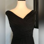 Elegant Black Chiffon Off the Shoulder Gown with Ruched Bodice and Fishtail Hem Size L Photo 1