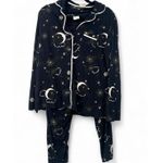 SOMA Cool Nights Long Sleeve Set Top Shirt Bottom Moon Stars Womens PJ's Pajama Black Size M Photo 2